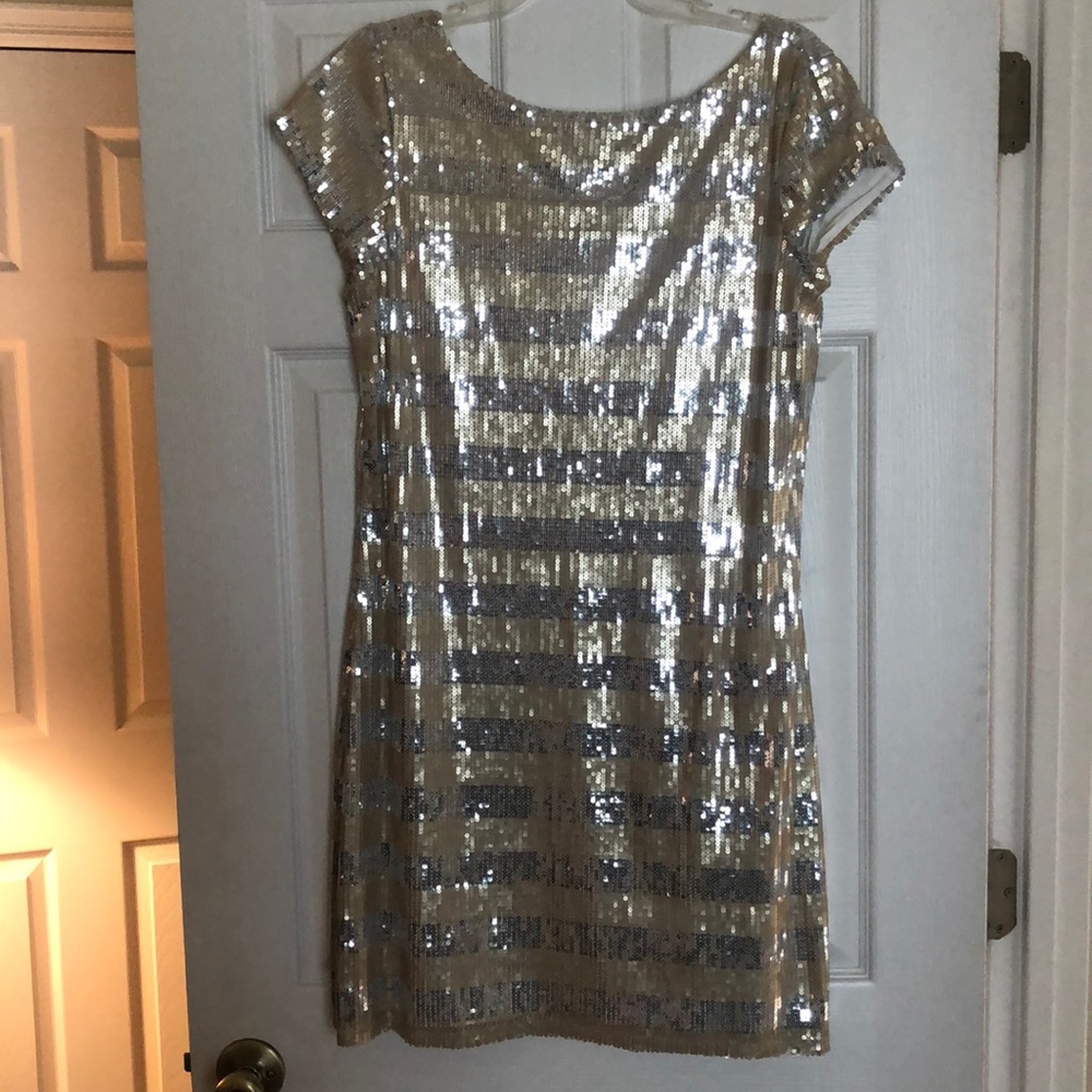 Gold and Silver Sequin Dress
